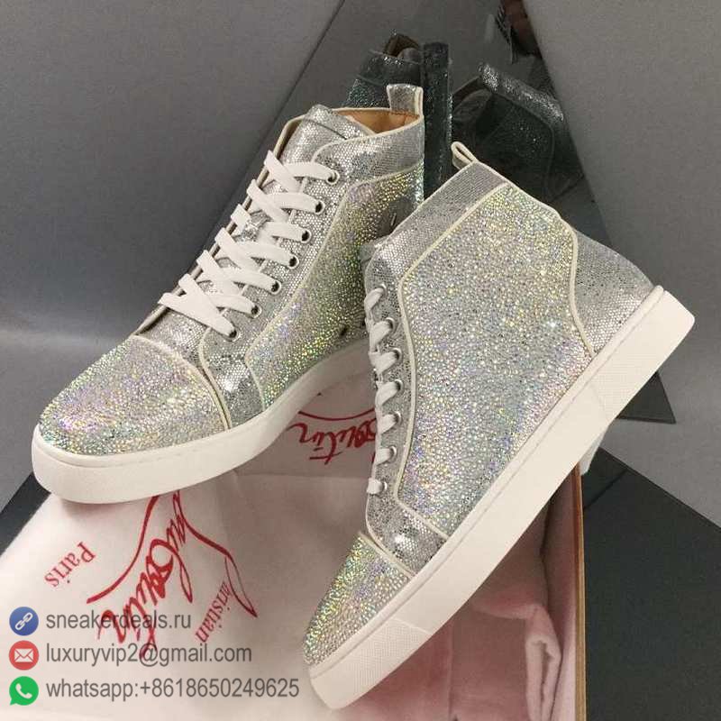 CHRISTIAN LOUBOUTIN UNISEX HIGH SNEAKERS DAZZLE SILVER D8010400